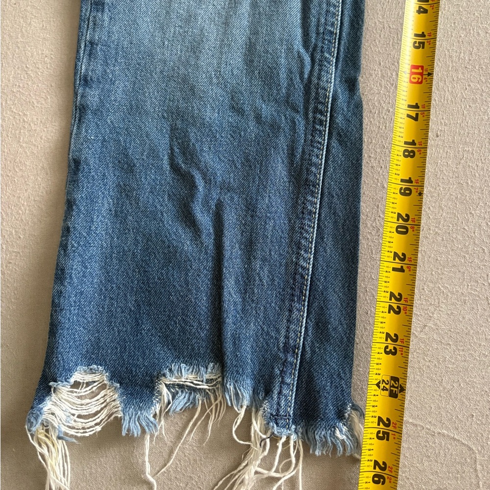 We the Free Women’s Straight Leg Distressed Cotton Crop Fray Size 25 - Picture 2 of 8